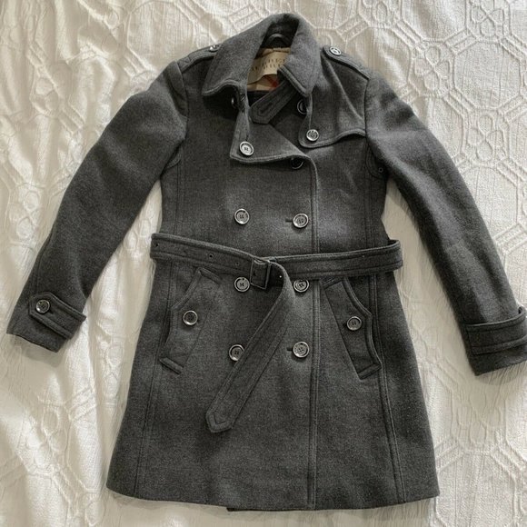 Burberry Jackets & Blazers - Burberry Brit Gray Wool Coat US4 / UK6